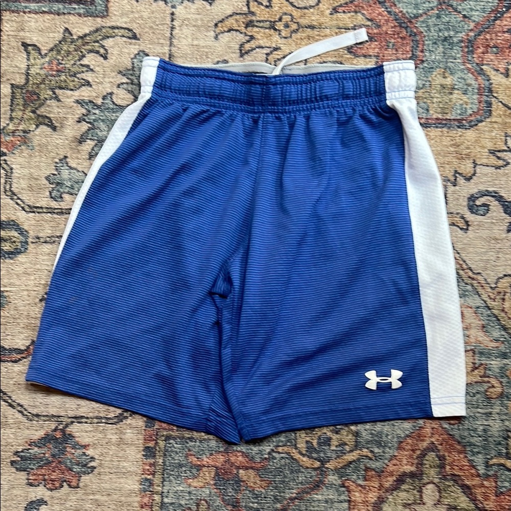 Under Armour Kids Blue And White Shorts Size YSM